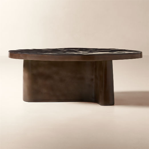 Lana 42" Dark Brown Resin Coffee Table by Casa Dean by Swizz Beatz
