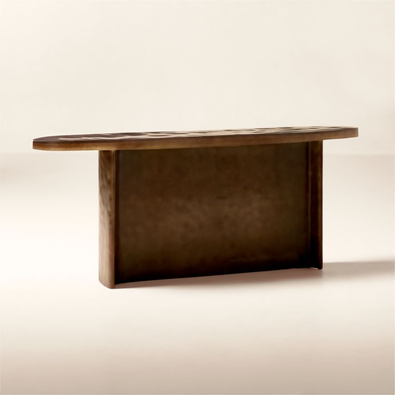 Lana 72" Dark Brown Resin Console Table by Casa Dean by Swizz Beatz - image 2 of 5