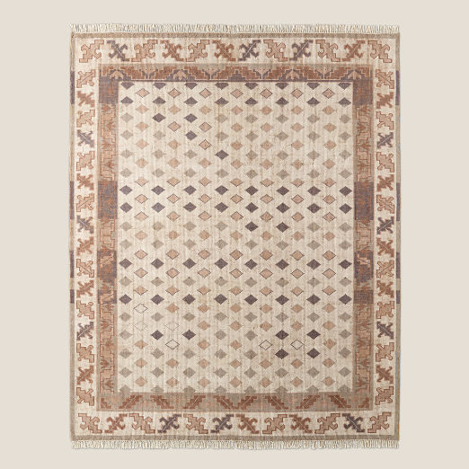 Lance Hand-Knotted Warm White and Cool Grey Wool and Nylon Perfomance Area Rug 8'x10'