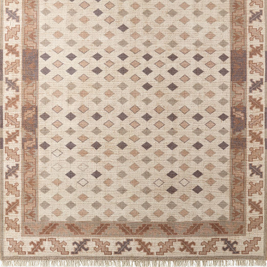 Lance Hand-Knotted Warm White and Cool Grey Wool and Nylon Perfomance Rug Swatch 12"x12"