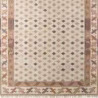 Lance Hand-Knotted Warm White and Cool Grey Wool and Nylon Perfomance Rug Swatch 12"x12"