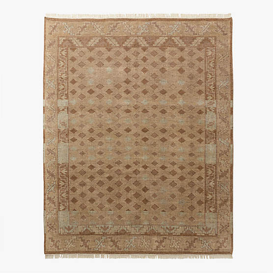 Lance Hand-Knotted Light Brown Wool and Nylon Perfomance Area Rug 8'x'10'