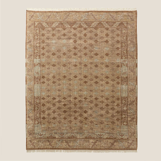 Lance Hand-Knotted Light Brown Wool and Nylon Perfomance Area Rug 10'x14'
