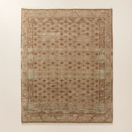 Lance Hand-Knotted Light Brown Wool and Nylon Perfomance Area Rug 6'x'9'
