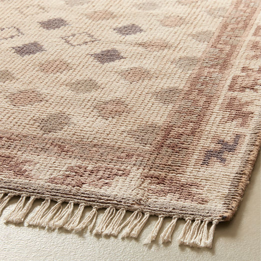 Lance Hand-Knotted Warm White and Cool Grey Wool and Nylon Perfomance Runner Rug 2.5'x8'