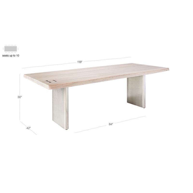 View Landscape 118" Rectangular White Washed Wood Dining Table - image 3 of 10