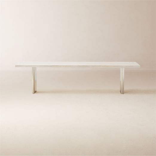 Landscape 118" Rectangular White Washed Wood Dining Table