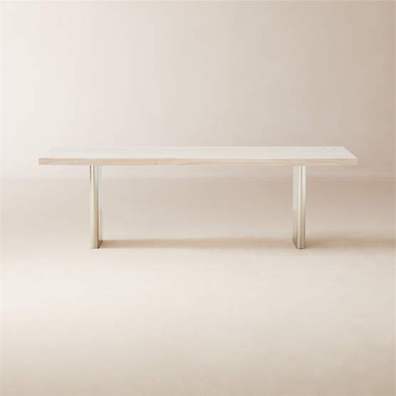 Landscape 95" Rectangular White Washed Wood Dining Table