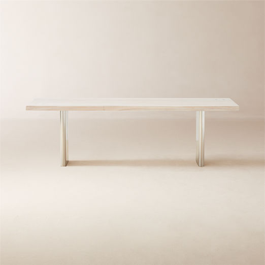 Landscape 95" Rectangular White Washed Wood Dining Table