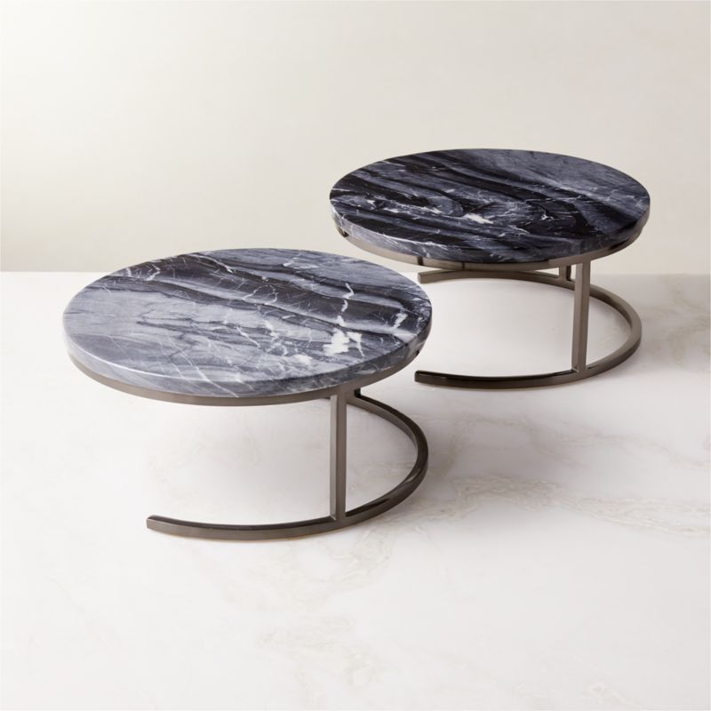 Langley Black Marble Cake Stand/Server Large - image 4 of 5