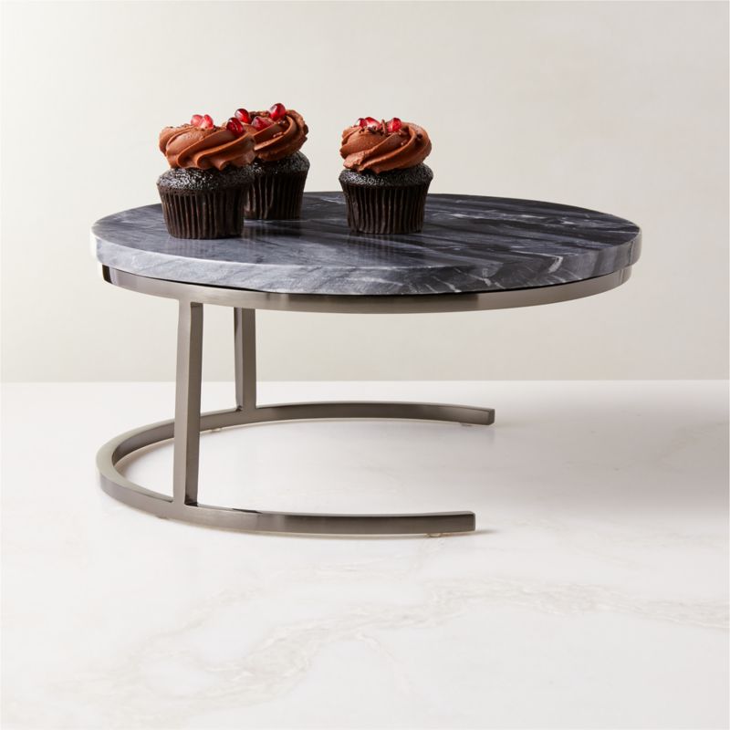 Langley Black Marble Cake Stand/Server Large - image 2 of 5