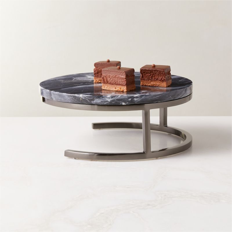 Langley Black Marble Cake Stand/Server Small - image 2 of 5