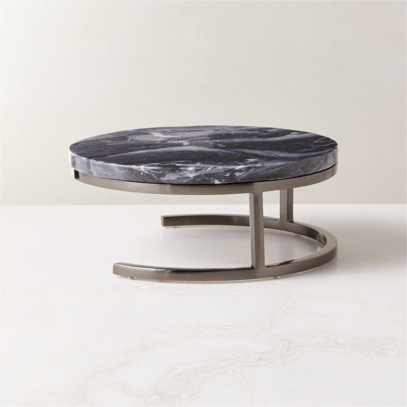 View Langley Black Marble Cake Stand/Server Small details