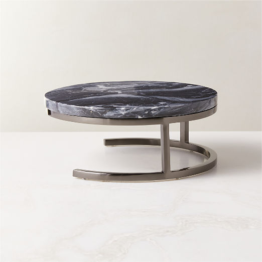 Langley Black Marble Cake Stand/Server Small