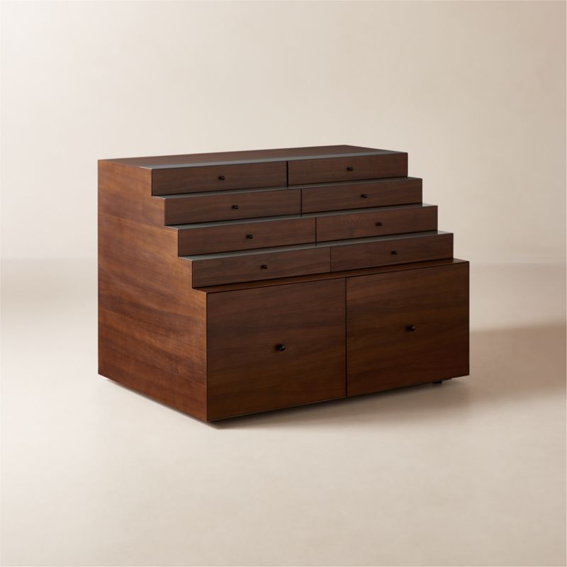 Lanzone 10-Drawer Walnut Storage Cabinet by Gianfranco Frattini - image 4 of 12