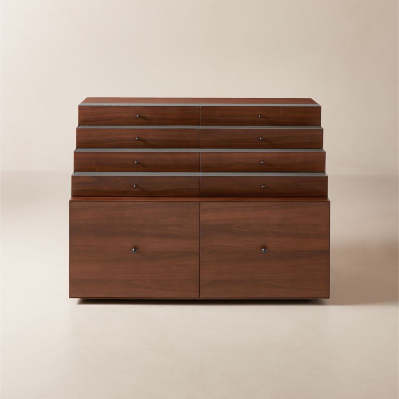 Lanzone 10-Drawer Walnut Storage Cabinet by Gianfranco Frattini - image 0 of 12