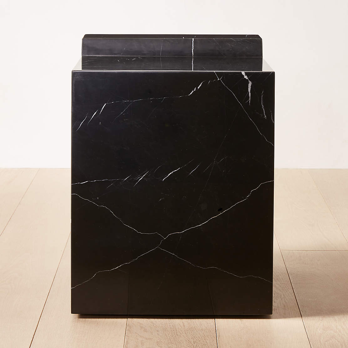 Pasar Modern Round Black Marble Side Table + Reviews CB2