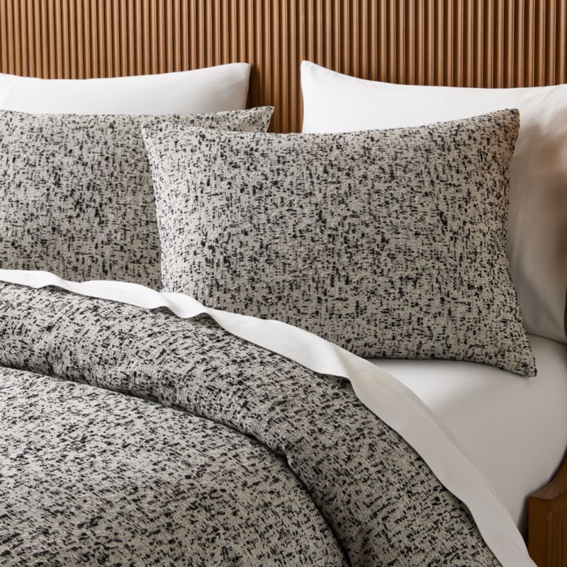Lara Organic Cotton White with Black Boucle Standard Pillow Shams Set of 2 - image 2 of 6