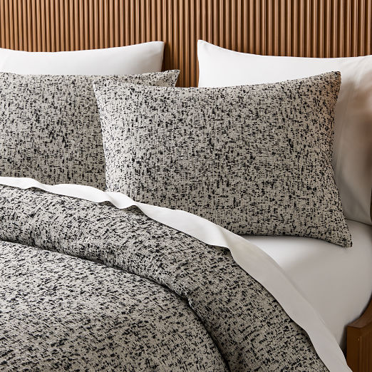 Lara Organic Cotton White with Black Boucle Duvet Cover