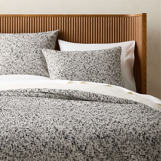 Lara Organic Cotton White with Black Boucle Duvet Cover