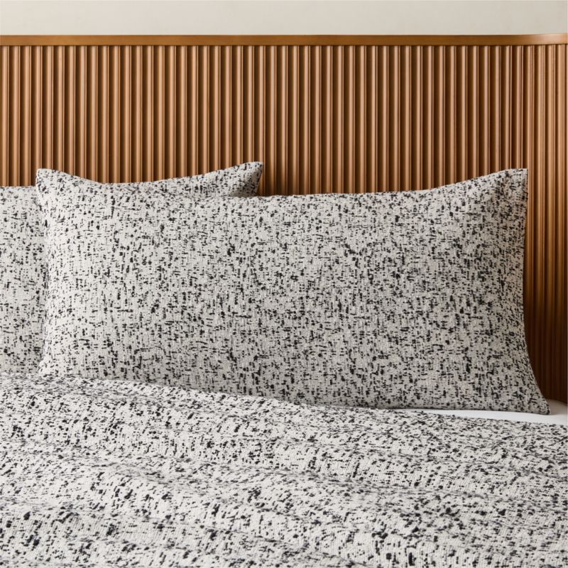 Viewing product image Lara Organic Cotton White with Black Boucle King Pillow Shams Set of 2 - image 1 of 6