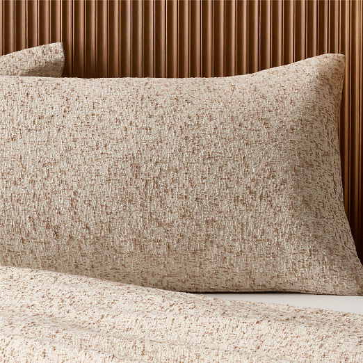Lara Organic Cotton Light Brown Boucle Pillow Shams Set of 2