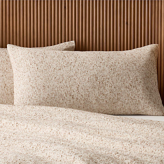 Lara Organic Cotton Light Brown Boucle King Pillow Shams Set of 2