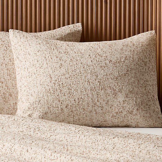 Lara Organic Cotton Light Brown Boucle Standard Pillow Shams Set of 2