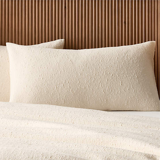 Lara Organic Cotton Warm White Boucle King Pillow Shams Set of 2