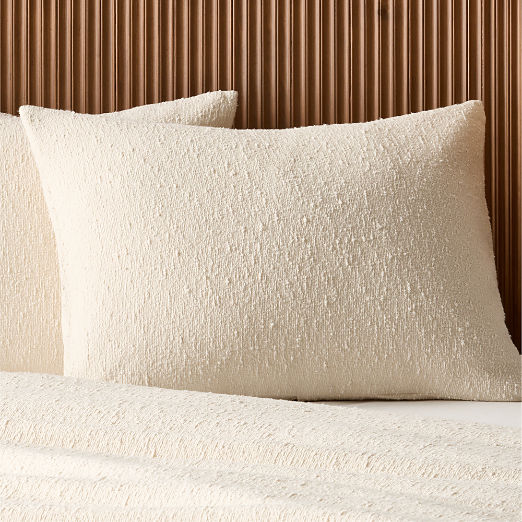 Lara Organic Cotton Warm White Boucle Standard Pillow Shams Set of 2