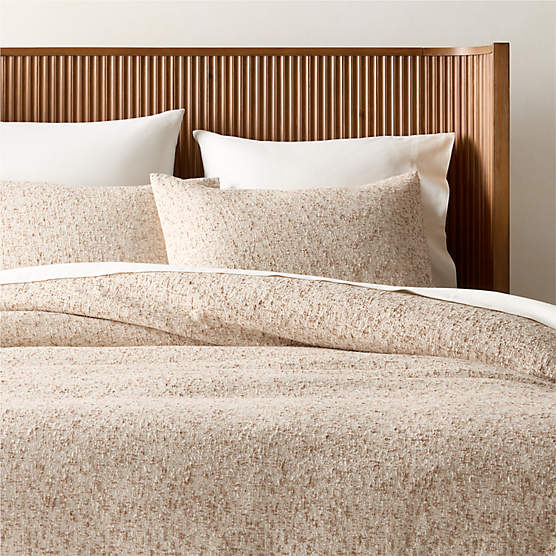 Lara Organic Cotton Light Brown Boucle Full/Queen Duvet Cover