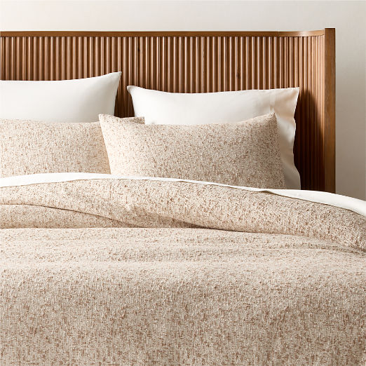 Lara Organic Cotton Light Brown Boucle King Duvet Cover