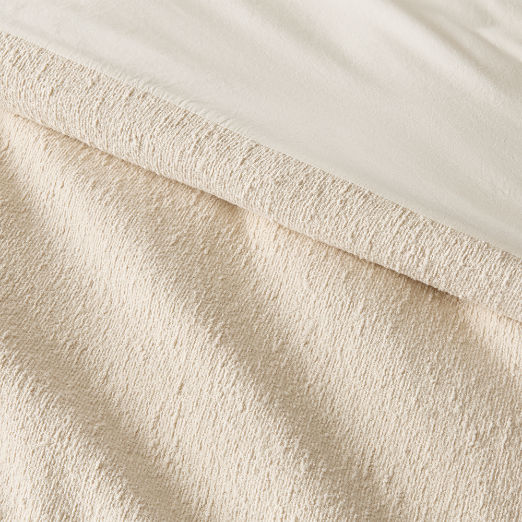 Lara Organic Cotton Warm White Boucle King Duvet Cover
