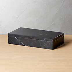 Medium Black Marble Box