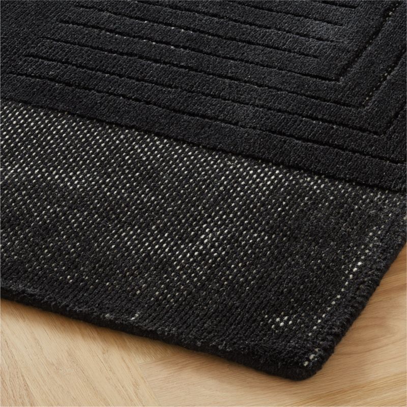 Larso Hand-Tufted Black Wool-Blend Area Rug 9'x12' - image 3 of 7