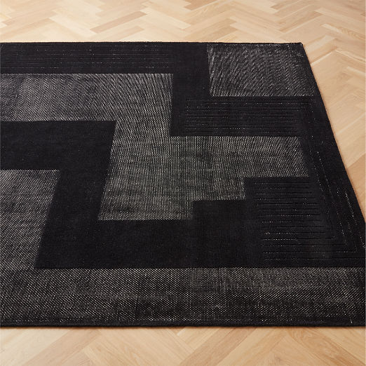 Larso Hand-Tufted Wool-Blend Black Area Rug