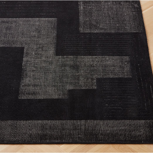 Larso Hand-Tufted Wool-Blend Black Area Rug