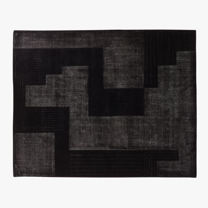 Larso Modern Black Wool Area Rug 8'x10' + Reviews CB2
