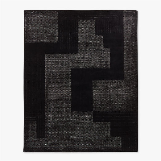 Larso Hand-Tufted Wool-Blend Black Area Rug