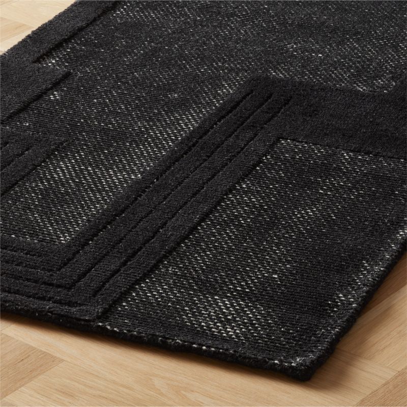 Larso Hand-Tufted Black Wool-Blend Runner Rug 2.5'x8' - image 3 of 4