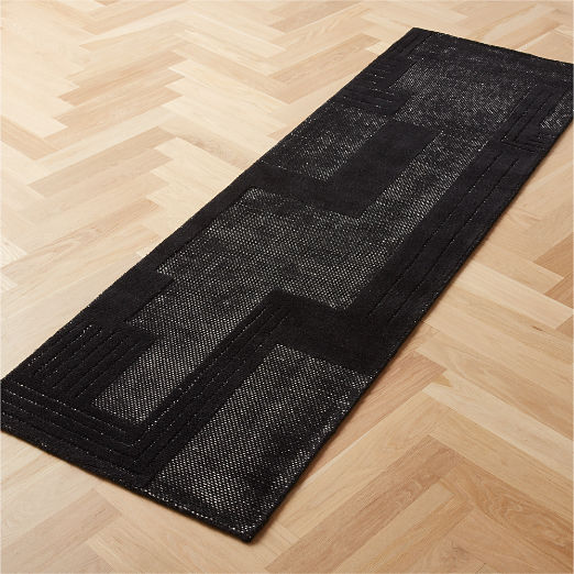 Modern Black Runner Rugs CB2