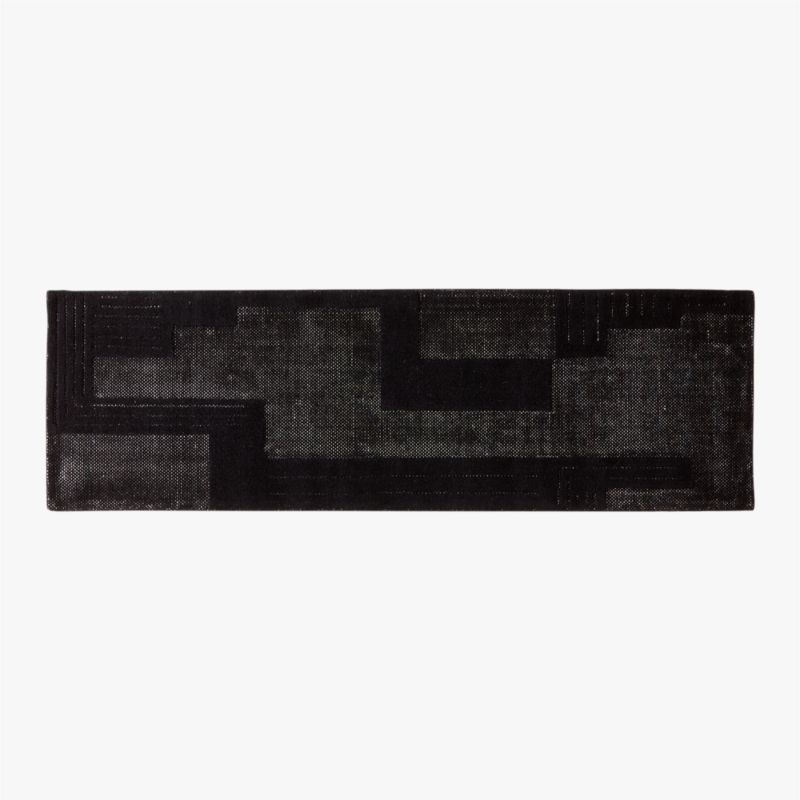 Larso Modern Black Wool Runner Rug 2.5'x8' + Reviews CB2 Canada