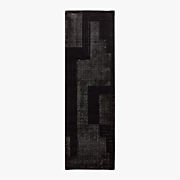 Naho Patchwork Black Hide Runner Rug 2.5'x8'