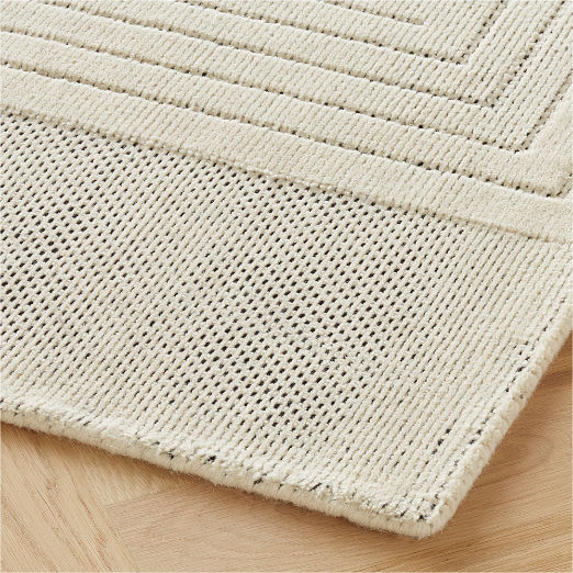 Larso Hand-Tufted White Wool-Blend Rug Swatch 12"x12"