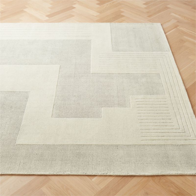 Chatou Wool Brick Pattern White Area Rug 8'x10' + Reviews