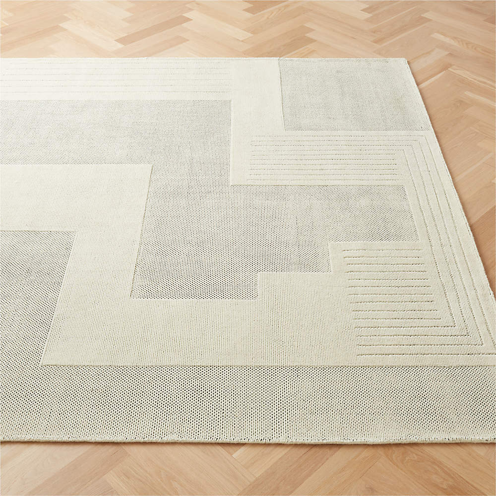 Chatou Wool Brick Pattern White Area Rug 6'x9' + Reviews