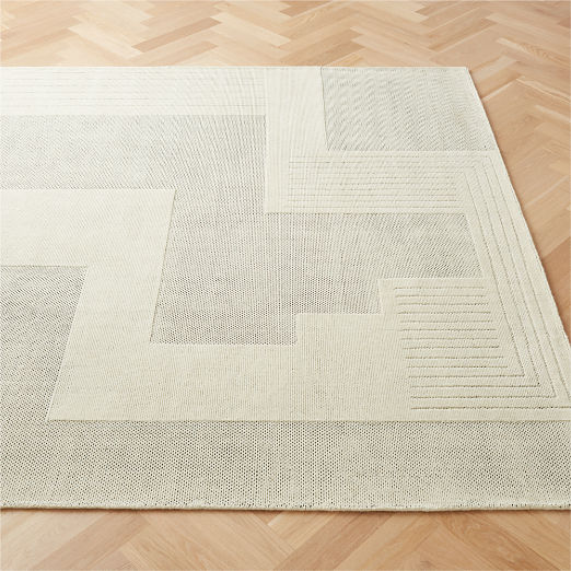 Larso Hand-Tufted Wool-Blend White Area Rug