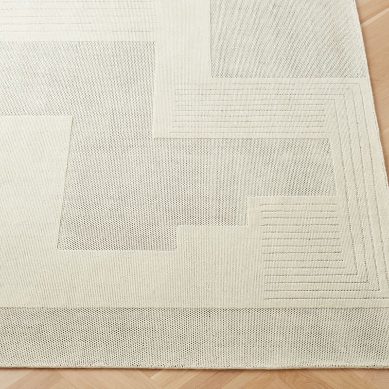 Larso Hand-Tufted White Wool-Blend Area Rug 5'x8' - image 5 of 6