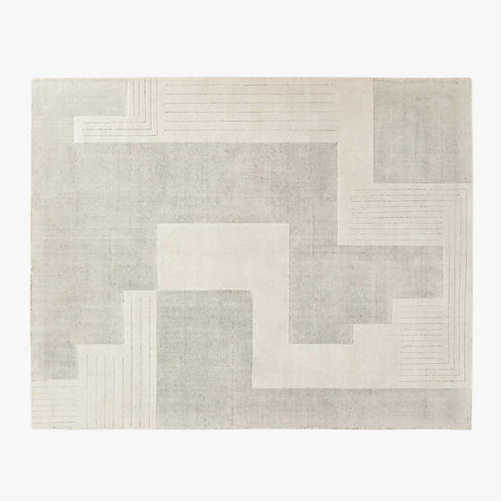 Larso Hand-Tufted Wool-Blend White Area Rug 8'x10'