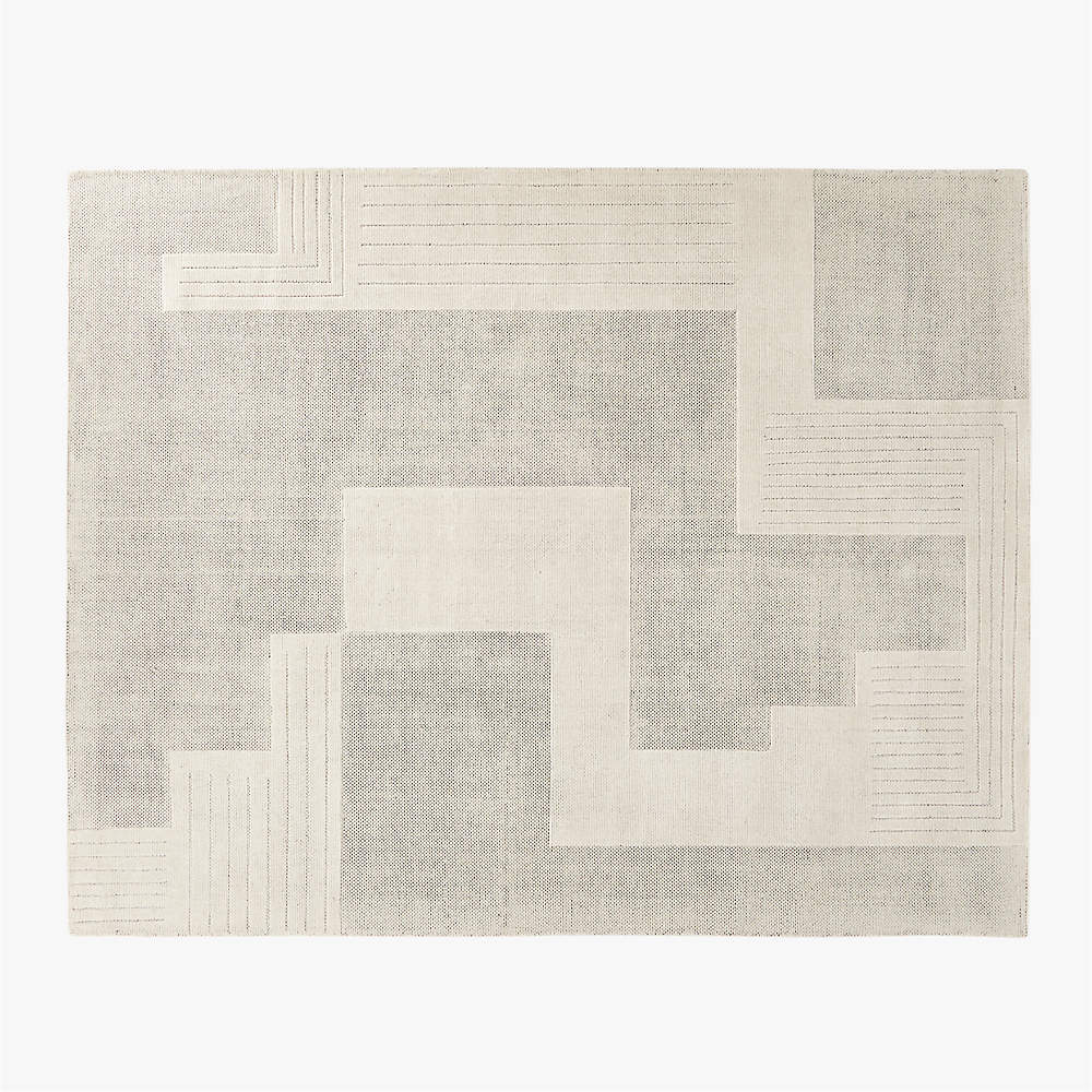 Chatou Wool Brick Pattern White Area Rug 6'x9' + Reviews